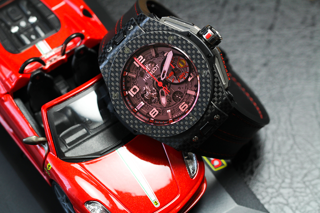 Hublot Big Bang Ferrari Carbon. Referencia száma: 401.QX.0123.VR Fotó: @RetekG