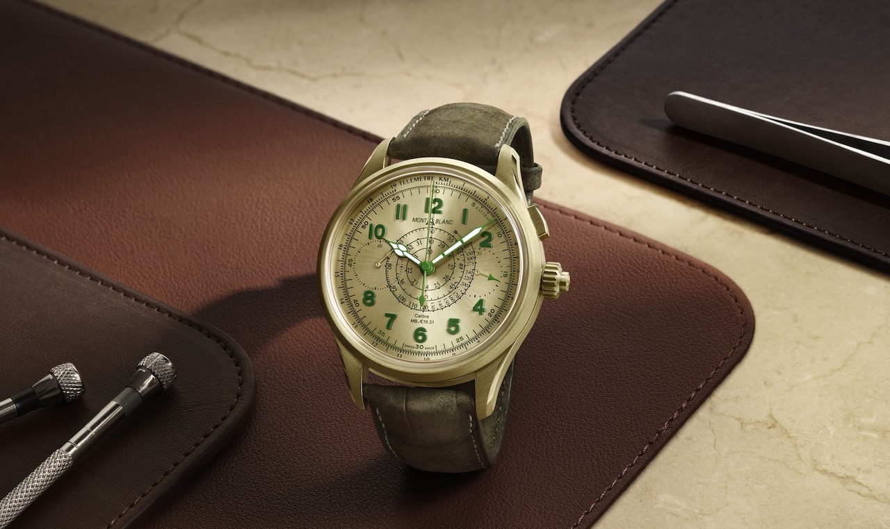 Montblanc 1858 Split Second Chronograph Lime Gold