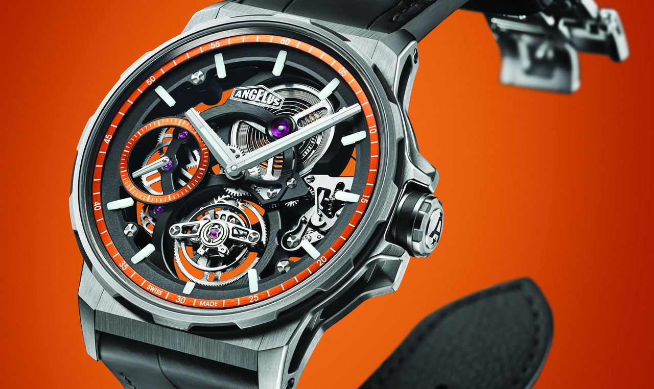 Angelus Flying Tourbillon Skeleton Titanium Orange Edition