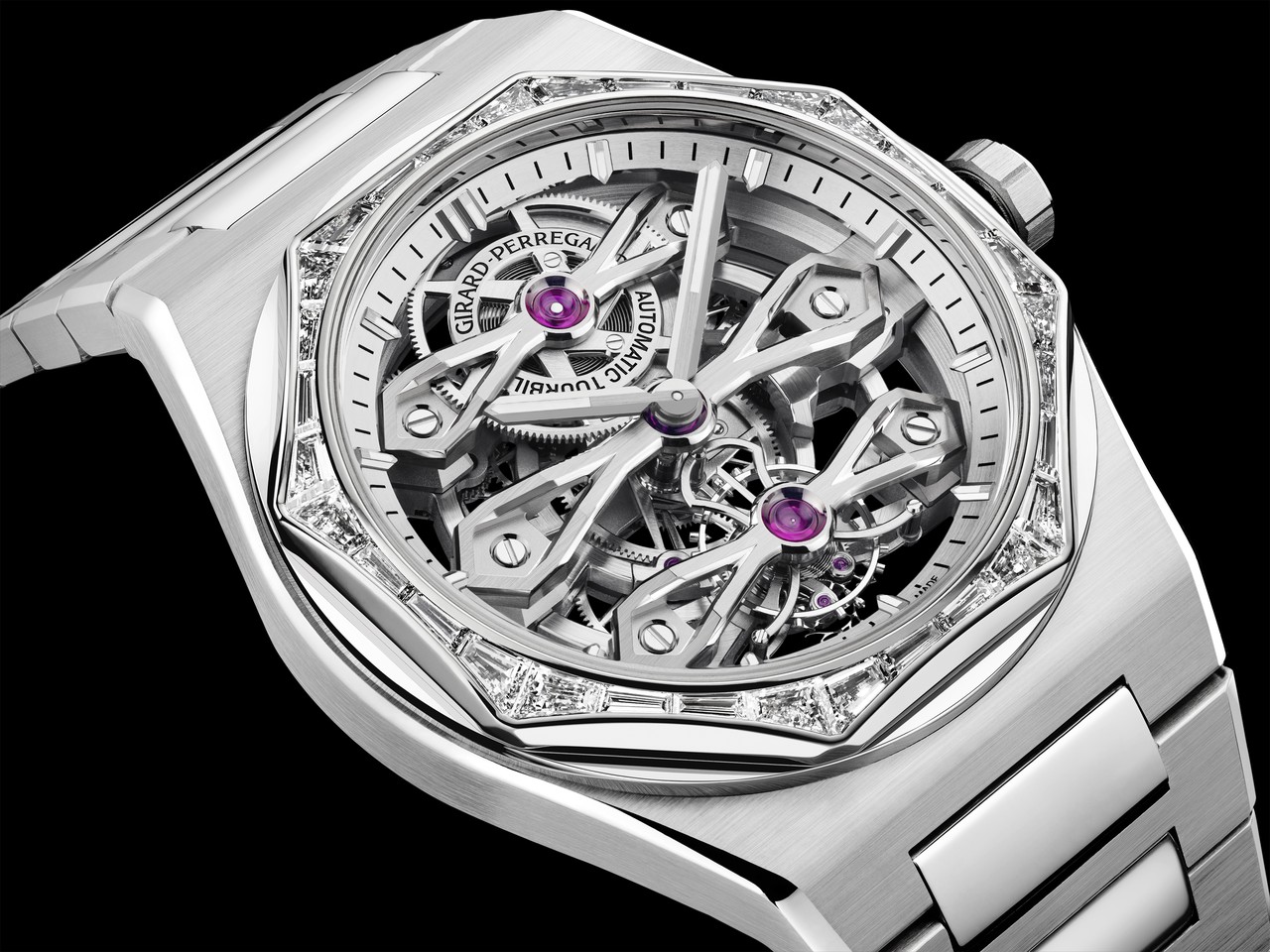 Girard-Perregaux Laureato Three Gold Bridges diamonds