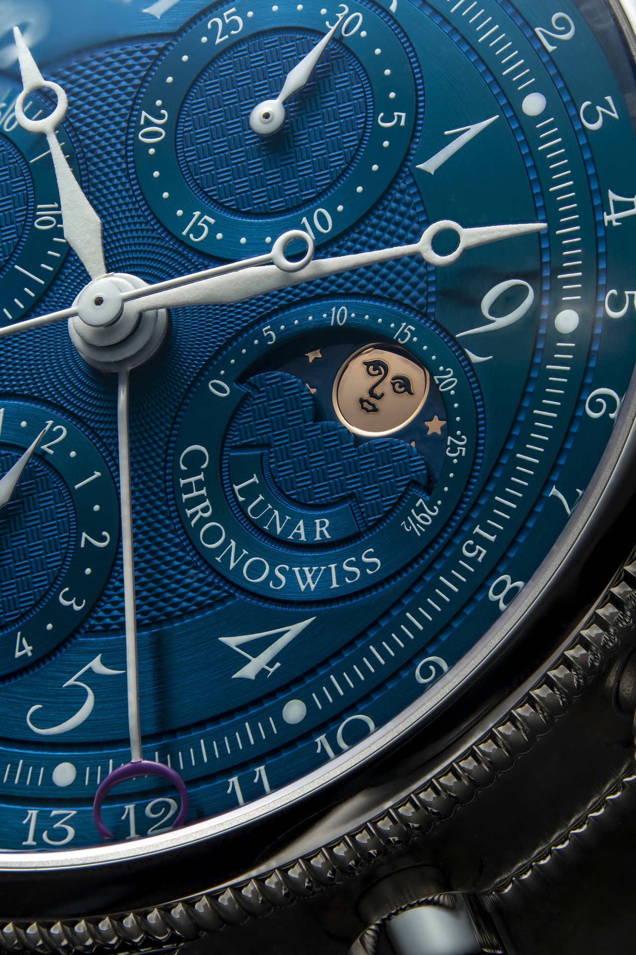 Chronoswiss Lunar Chronograph Aurora dial detail